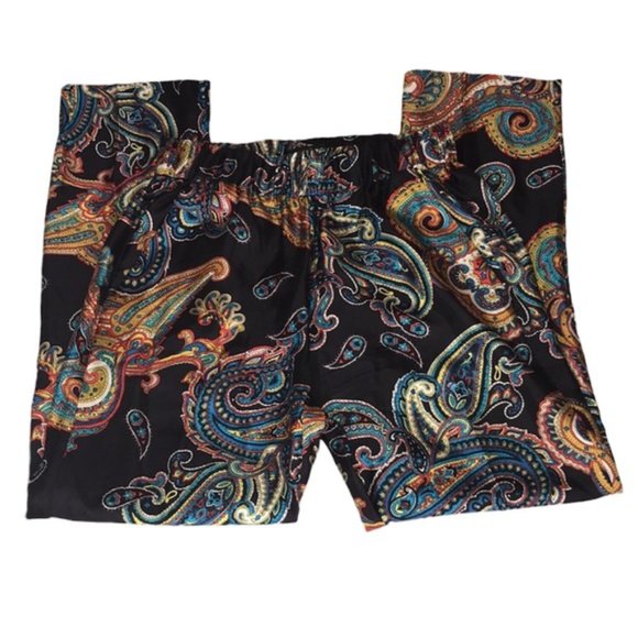 J CREW Silk Twill Bold Paisley Pull On Cropped Pants - Size 0 - Picture 10 of 10
